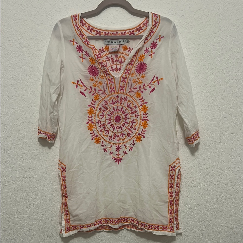 Gretchen Scott Embroidered Tunic Size Small